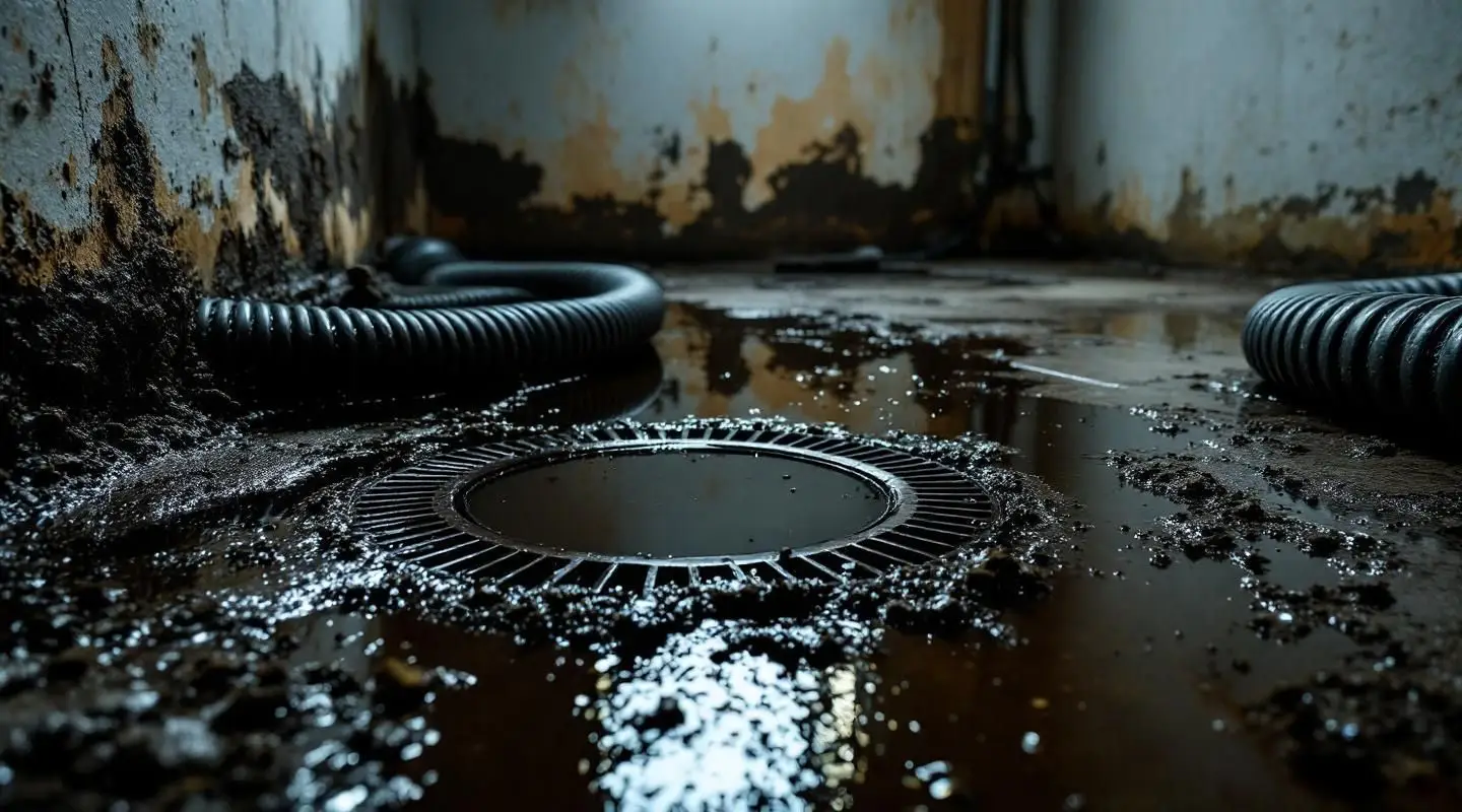 Professional restoration technician in protective gear extracting wastewater from a flooded basement in Greeley.